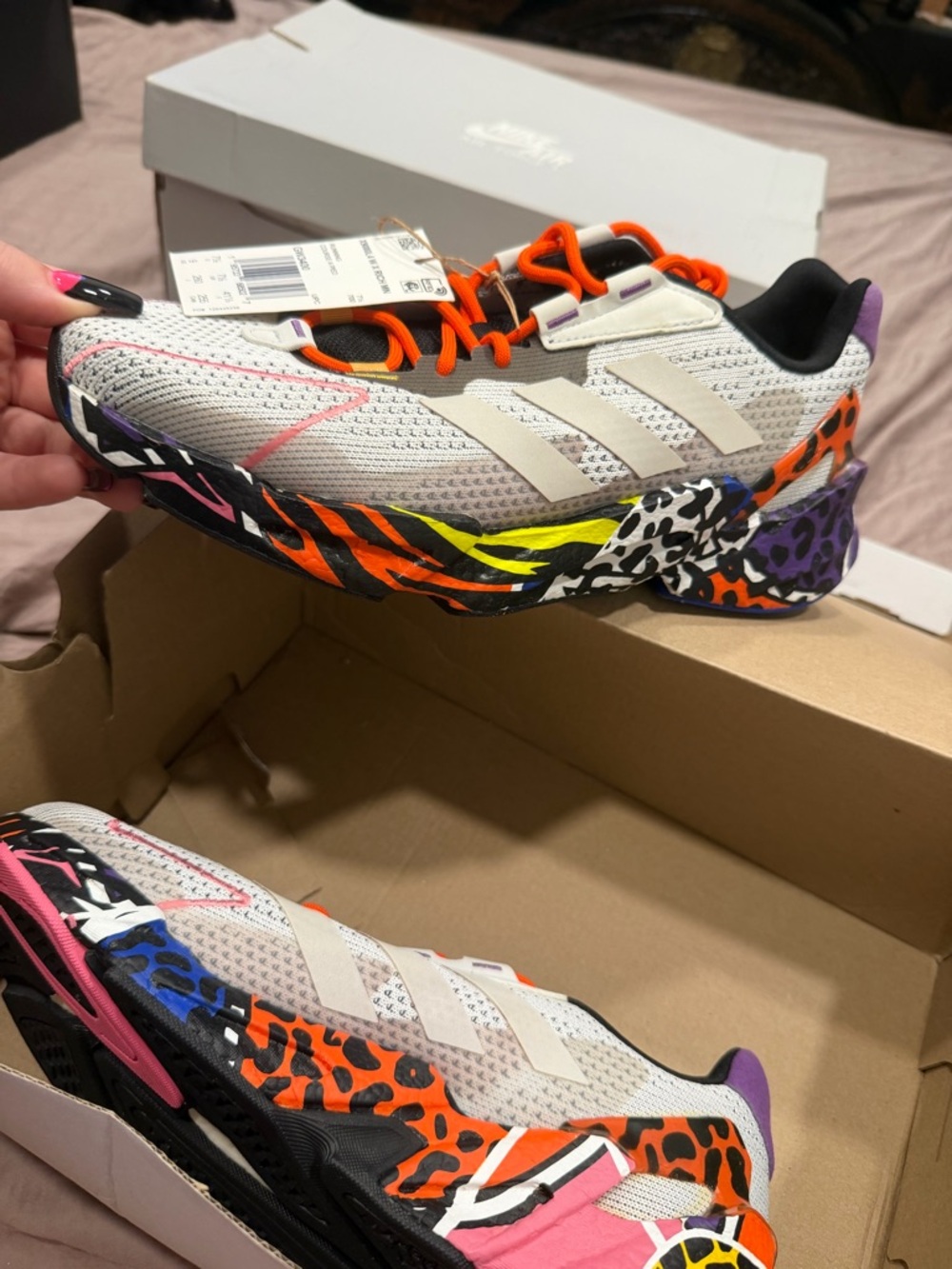 adidas Women's Multicolor Animal Print Running Sneakers - Picture 3 of 4